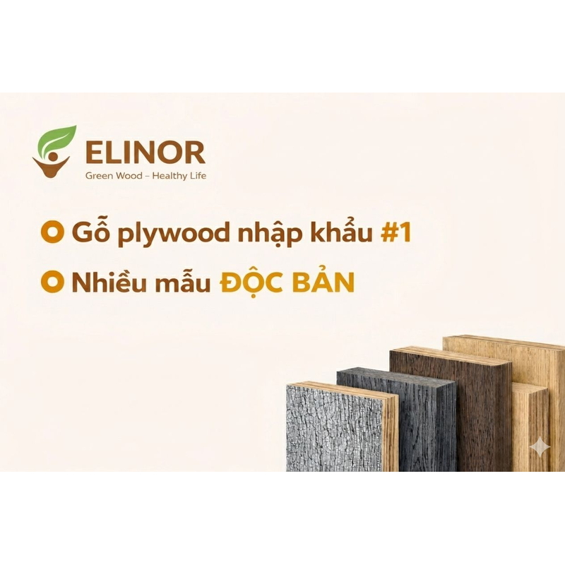 Elinor Soft Grain™ EL907 – Gỗ ván ép bề mặt vân gỗ sần tinh tế | Chuẩn E0 an toàn