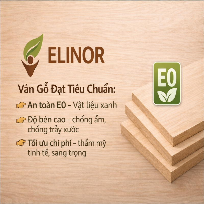 Elinor Classic Grain™ EL120 – Plywood vân gỗ sần phổ thông | Chuẩn E0 an toàn